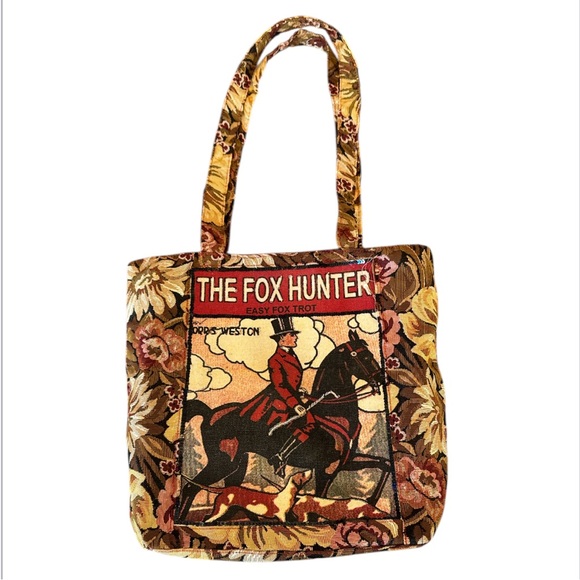 The Fox Hunter Brown Multi Unique Floral Tapestry Tote Bag - Picture 1 of 13
